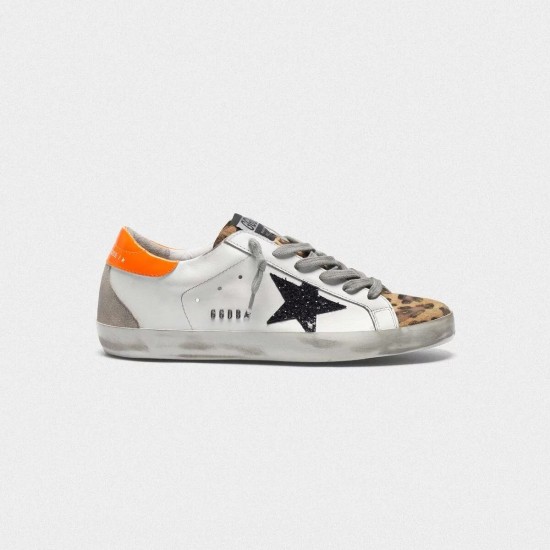 superstar sneakers with leopard print star